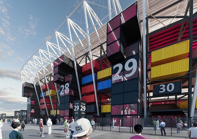 Qatar làm sân vận động từ container, có thể tháo rời khi FIFA World Cup 2022 kết thúc - Ảnh 2.
