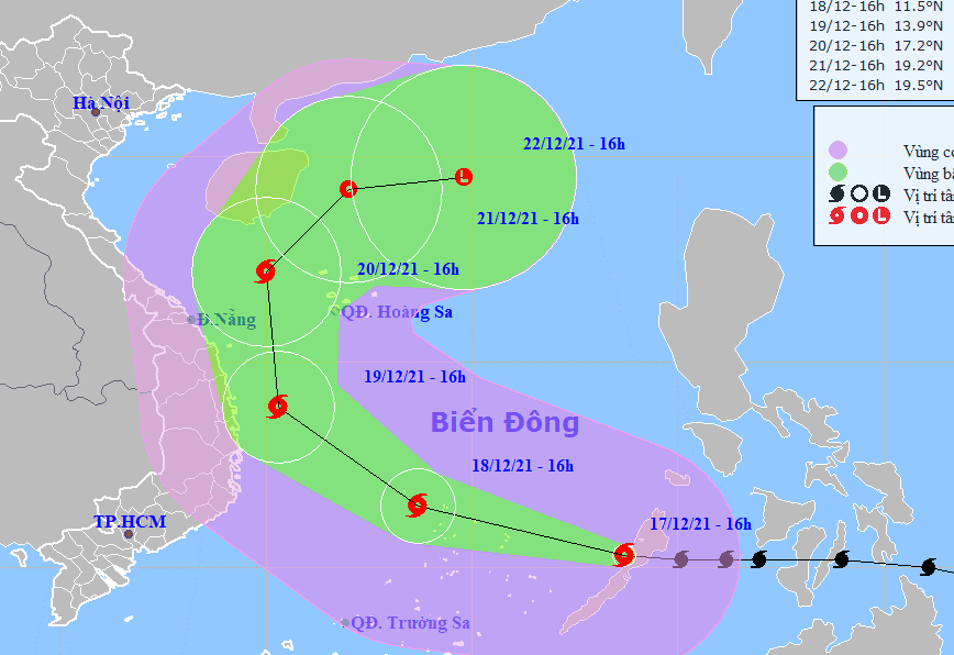  2 kịch bản tác động của bão Rai có đường đi kì dị đến các tỉnh ven biển nước ta  - Ảnh 1.