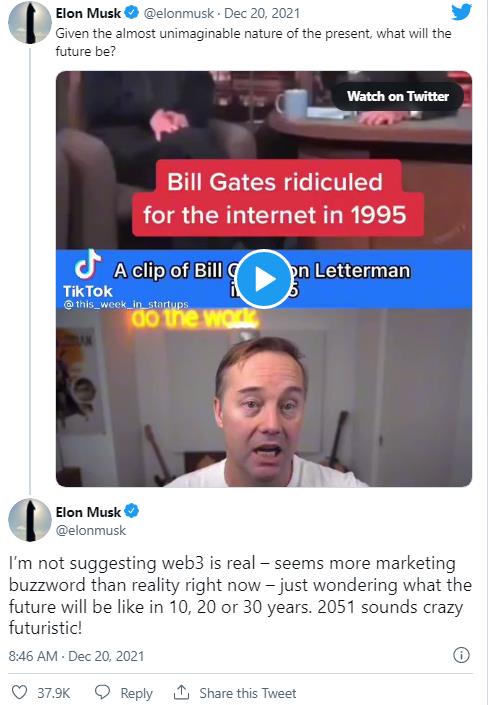 Thường xuyên ủng hộ tiền điện tử, tỷ phú Elon Musk và Jack Dorsey lại hoài nghi về cuộc cách mạng tiếp theo của internet - Ảnh 1.