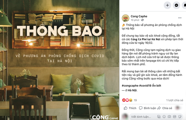 Sáng nay, hàng loạt quán cà phê ở Hà Nội đã chuyển sang bán online hoặc tạm đóng cửa để ngăn chặn dịch bệnh lây lan - Ảnh 5.