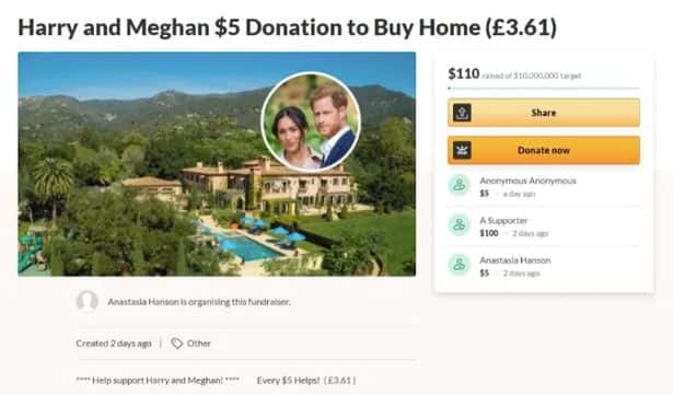 Khổ như vợ chồng Meghan: Trang gây quỹ được dân Mỹ lập ra để giúp đỡ đã bay màusau khi thu về... 2,5 triệu đồng, biệt thự còn bị trộm đột nhập - Ảnh 2.