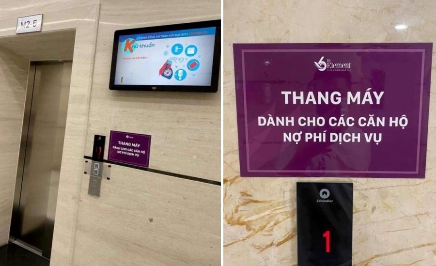 Chuyện lạ ở Hà Nội: Chung cư cao cấp dán biển “thang máy dành cho các căn hộ nợ phí dịch vụ” - Ảnh 2.