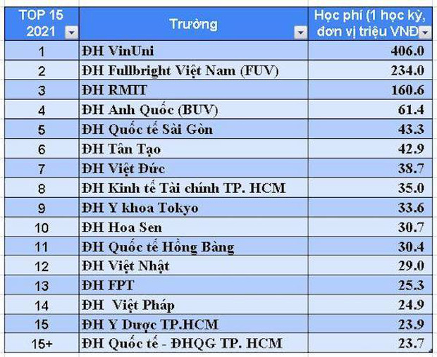 VinUni, BUV, RMIT, FUV... và top 16 trường ĐH chỉ dành cho con nhà giàu, học phí cao nhất Việt Nam - Ảnh 1.