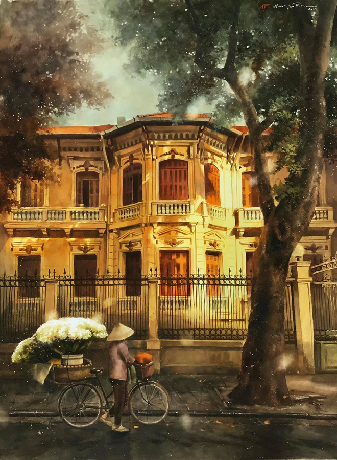 Bộ tranh Hà Nội có sức lan toả nhất lúc này: Một thủ đô đẹp thổn thức qua góc nhìn của người con Sài Gòn - Ảnh 4.