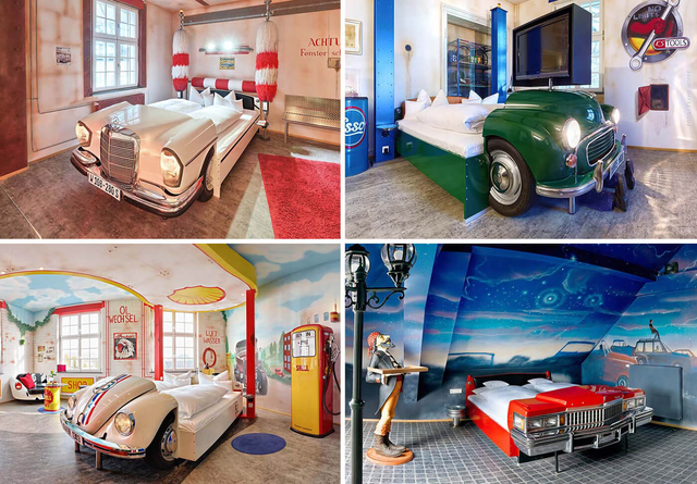 Khám phá V8 Hotel: Ngủ trên giường Mercedes-Benz, BMW, xung quanh toàn đồ cho hội cuồng xe - Ảnh 3.