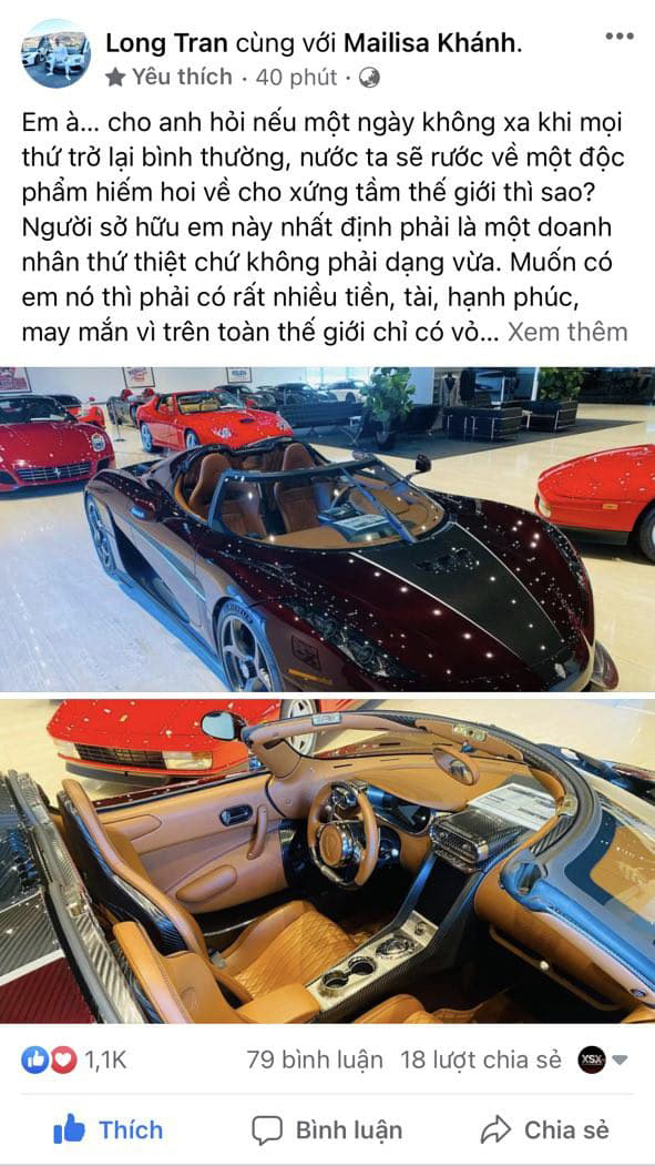 Thành viên Gia Lai Team hỏi đại gia Việt nào sẽ mua Koenigsegg Regera, và người được nhắc đến là Hoàng Kim Khánh - Ảnh 1.