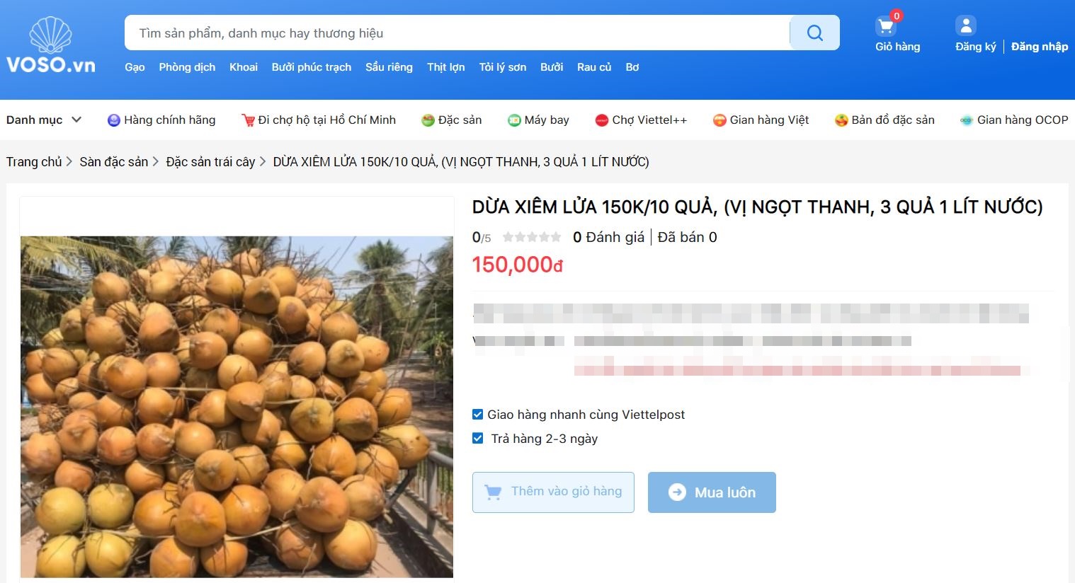 Dừa Tươi Duy Trì Mức Bán Cao Trên Chợ Mạng, Mỗi Quả Giá 25.000 Đồng Được  