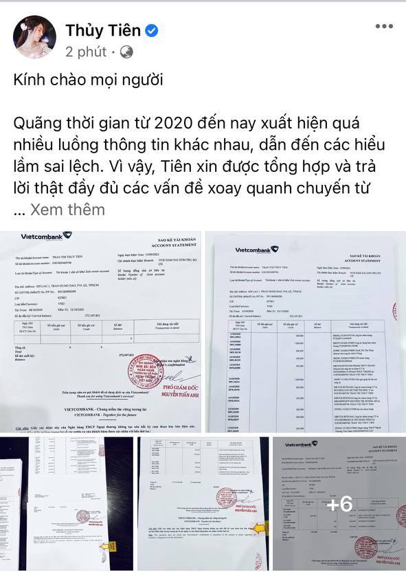  Thuỷ Tiên công bố 18.000 trang sao kê ngân hàng, làm rõ các khoản thu - chi và chốt 1 ý đặc biệt quan trọng  - Ảnh 1.