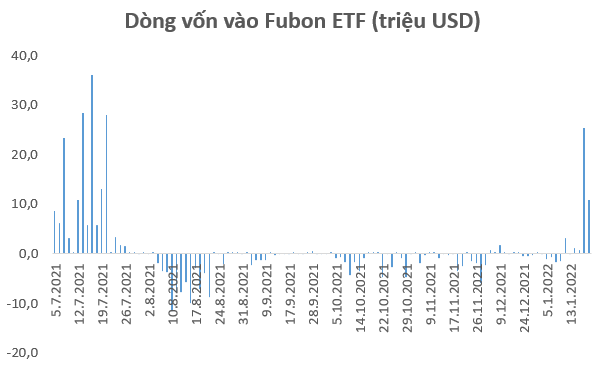 Fubon ETF tiếp tục hút ròng 250 tỷ đồng mua cổ phiếu Việt Nam trong phiên 19/1 - Ảnh 1.