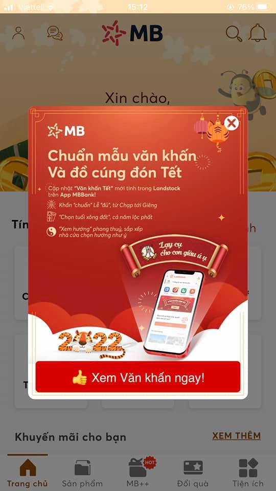 App ngân hàng đồng loạt thay áo đón Tết, còn có cả gợi ý văn khấn, tư vấn phong thuỷ, tuổi xông đất năm Nhâm Dần - Ảnh 1. App ngân hàng đồng loạt thay áo đón Tết, còn có cả gợi ý văn khấn, tư vấn phong thuỷ, tuổi xông đất năm Nhâm Dần - Ảnh 1.