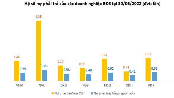 So sánh hệ số nợ của các doanh nghiệp bất động sản - Ảnh 1.