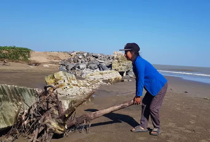 Biển xâm thực dài 1,5 km nuốt nhiều ha đất, Thanh Hóa phải cầu cứu Bộ - Ảnh 4.