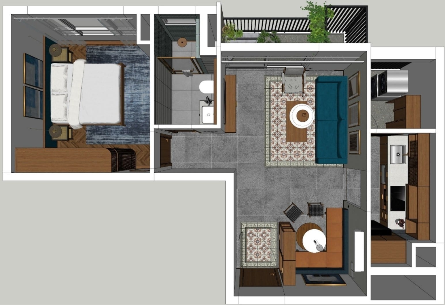 Căn hộ 50m² được thiết kế với 3 màu sắc đặc biệt vừa gọn đẹp lại sang - Ảnh 1. Căn hộ 50m² được thiết kế với 3 màu sắc đặc biệt vừa gọn đẹp lại sang - Ảnh 1.