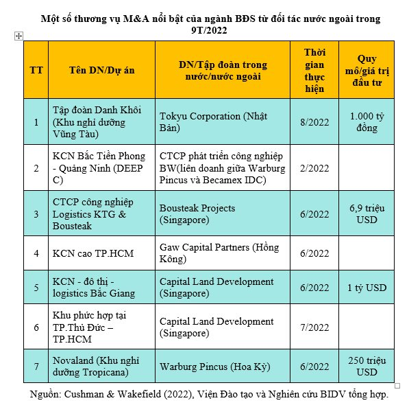 Loạt thương vụ M&A triệu đô trong lĩnh vực địa ốc 9 tháng đầu năm - Ảnh 1.