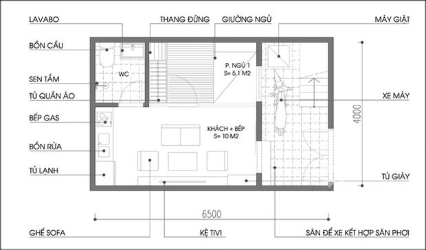 Tư vấn cải tạo cho căn hộ rộng 18m² có gác lửng - Ảnh 2.