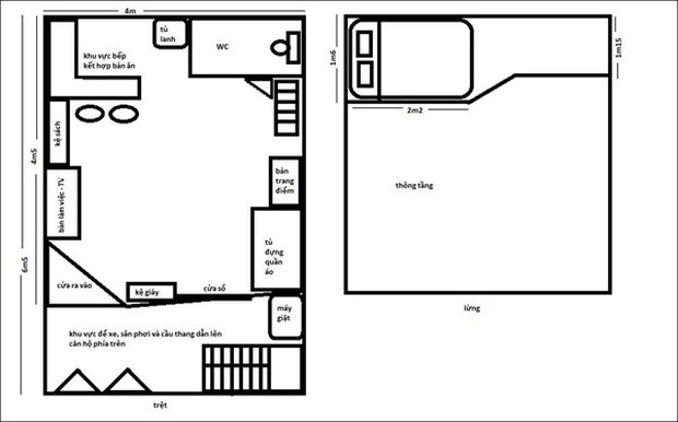 Tư vấn cải tạo cho căn hộ rộng 18m² có gác lửng - Ảnh 1.