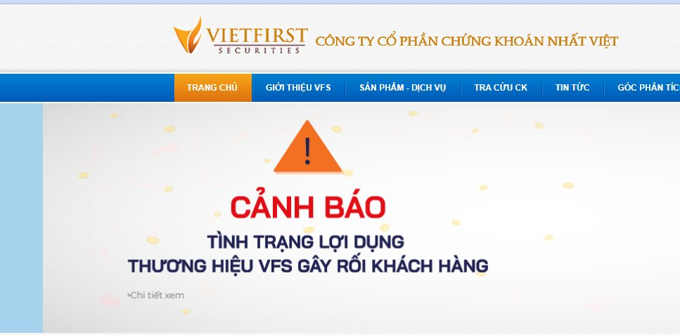 Chứng khoán Nhất Việt (VFS) lên tiếng cảnh báo về việc mạo danh công ty lừa đảo nhà đầu tư - Ảnh 1. Chứng khoán Nhất Việt (VFS) lên tiếng cảnh báo về việc mạo danh công ty lừa đảo nhà đầu tư - Ảnh 1.