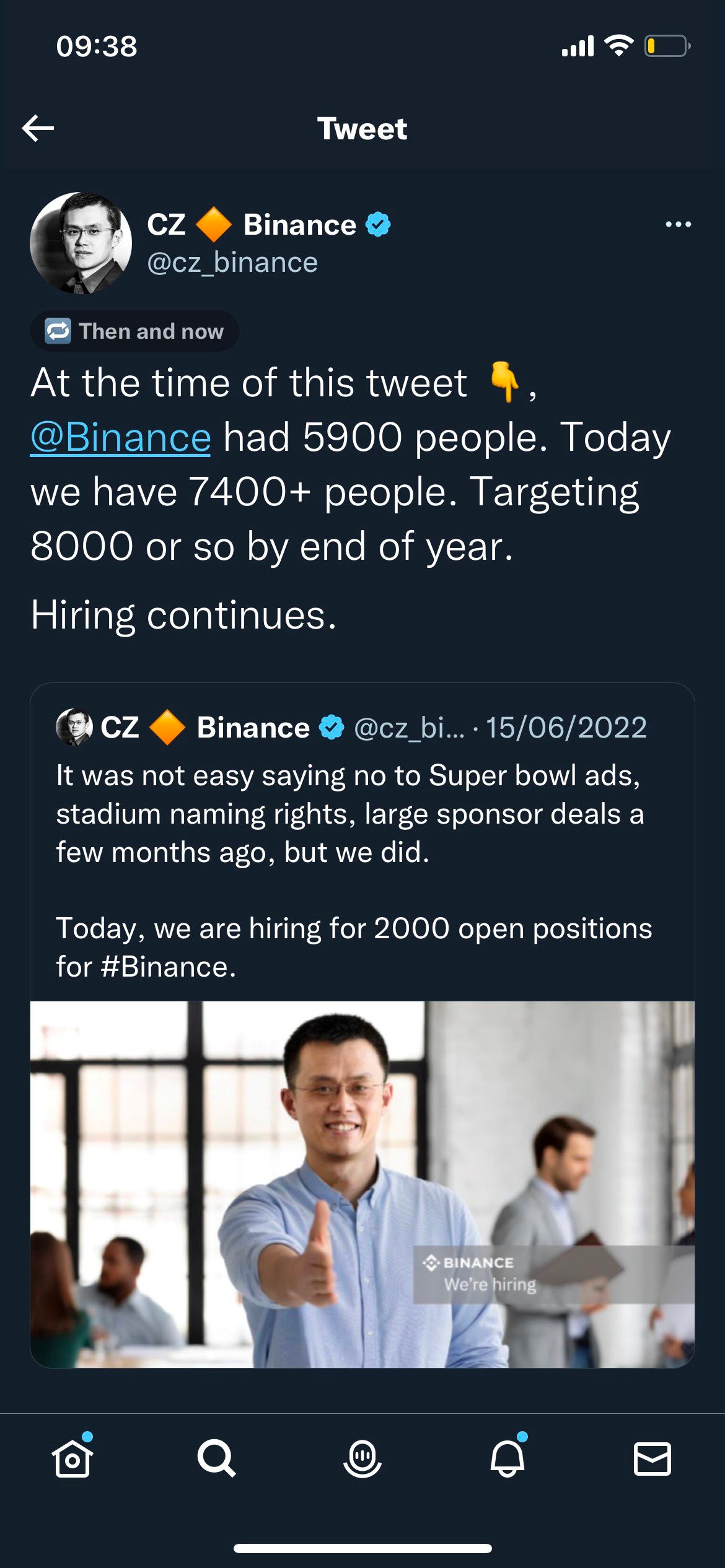 Thêm một “gã khổng lồ” công nghệ lên kế hoạch cắt giảm 6.000 nhân sự, Binance lại “ngược dòng” muốn tuyển thêm người - Ảnh 1.