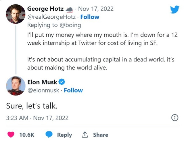 Chỉ một dòng bình luận, người đàn ông được Elon Musk mời về Twitter giữa bão sa thải nhân viên: 17 tuổi hack được iPhone, bị coi là kẻ thù của Sony, còn đối đầu với Tesla - Ảnh 1.