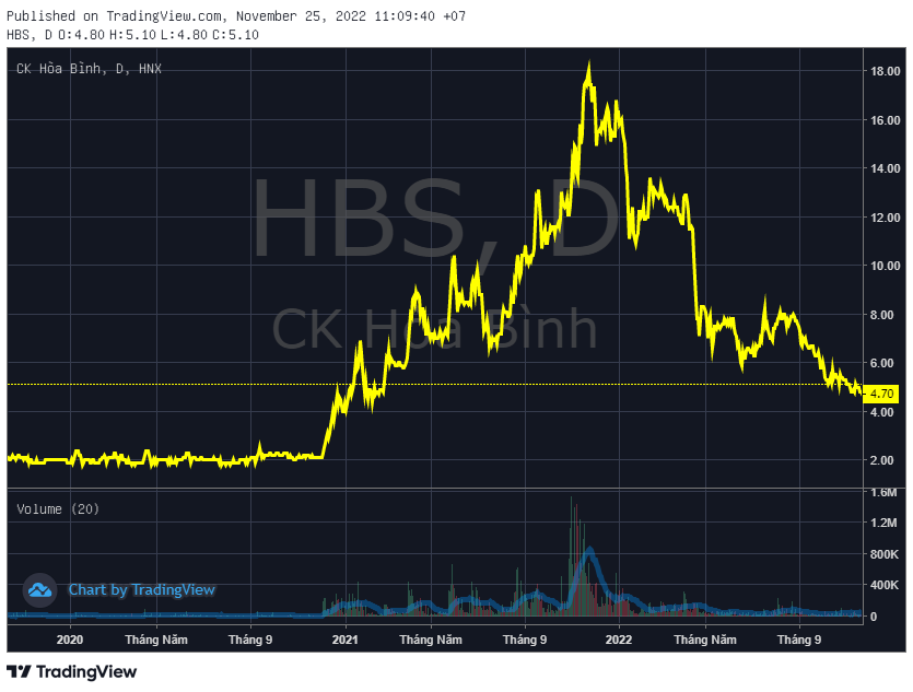 Thị giá HBS mất 73% từ đỉnh, hai lãnh đạo Chứng khoán Hòa Bình muốn gom gần 33% lượng cổ phiếu lưu hành - Ảnh 1.