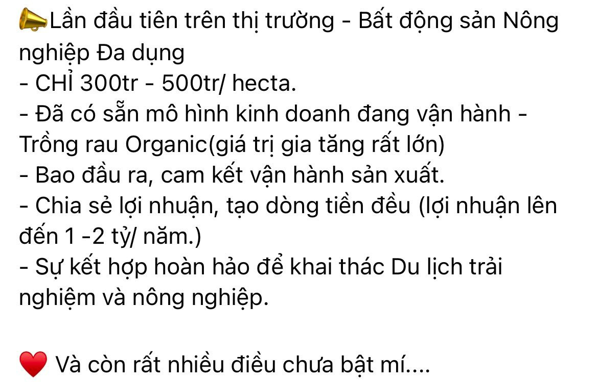 Thị trường xuất hiện chào bán loại đất nền lạ, bỏ ra nửa tỷ đồng, cam kết vận hành sản xuất, chia sẻ lợi nhuận 1-2 tỷ đồng/năm - Ảnh 1. Thị trường xuất hiện chào bán loại đất nền lạ, bỏ ra nửa tỷ đồng, cam kết vận hành sản xuất, chia sẻ lợi nhuận 1-2 tỷ đồng/năm - Ảnh 1.