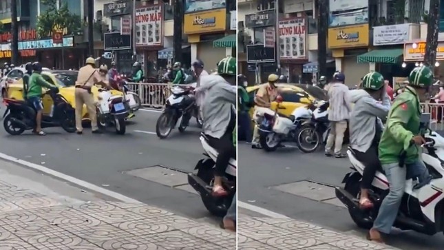 Thông tin mới vụ ô tô tông ngã xe của CSGT rồi bỏ chạy - Ảnh 1.
