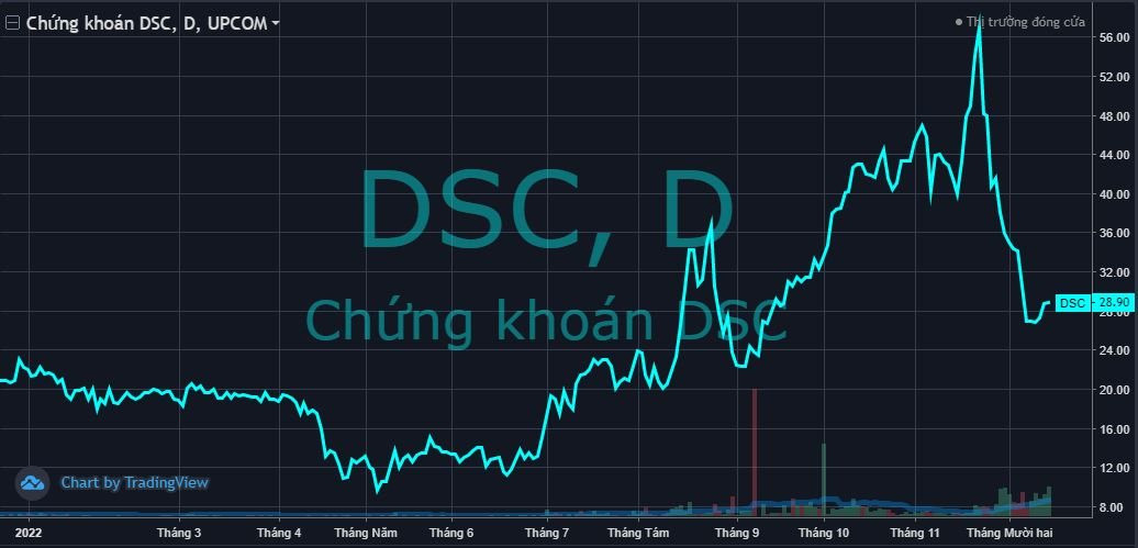 Thị giá giảm một nửa sau chưa đầy một tháng, Chứng khoán DSC (DSC) muốn phát hành 100 triệu cổ phiếu tăng vốn gấp đôi - Ảnh 1. Thị giá giảm một nửa sau chưa đầy một tháng, Chứng khoán DSC (DSC) muốn phát hành 100 triệu cổ phiếu tăng vốn gấp đôi - Ảnh 1.