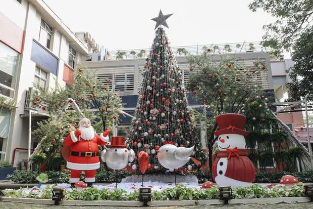 Không khí Noel tại các trường ĐH Việt Nam: Đâu cũng rực rỡ như trời Tây, có nơi còn “tậu” hẳn máy phun tuyết nhân tạo - Ảnh 6.