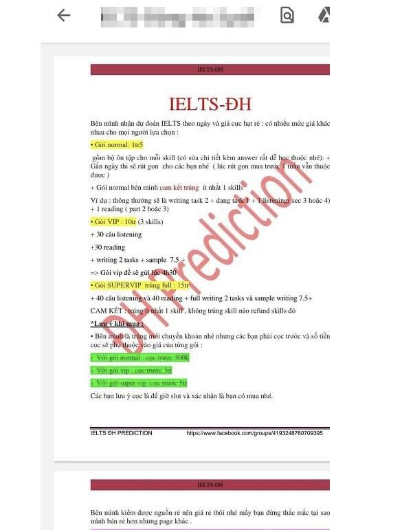 Công khai mua bán đề thi IELTS theo ngày: Cú lừa ngoạn mục - Ảnh 1.