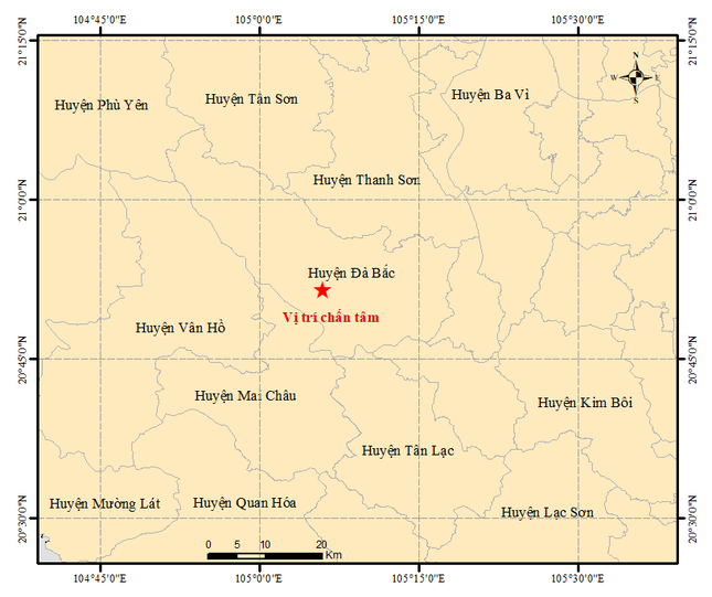 Động đất mạnh 4.0 ở Hòa Bình - Ảnh 1.