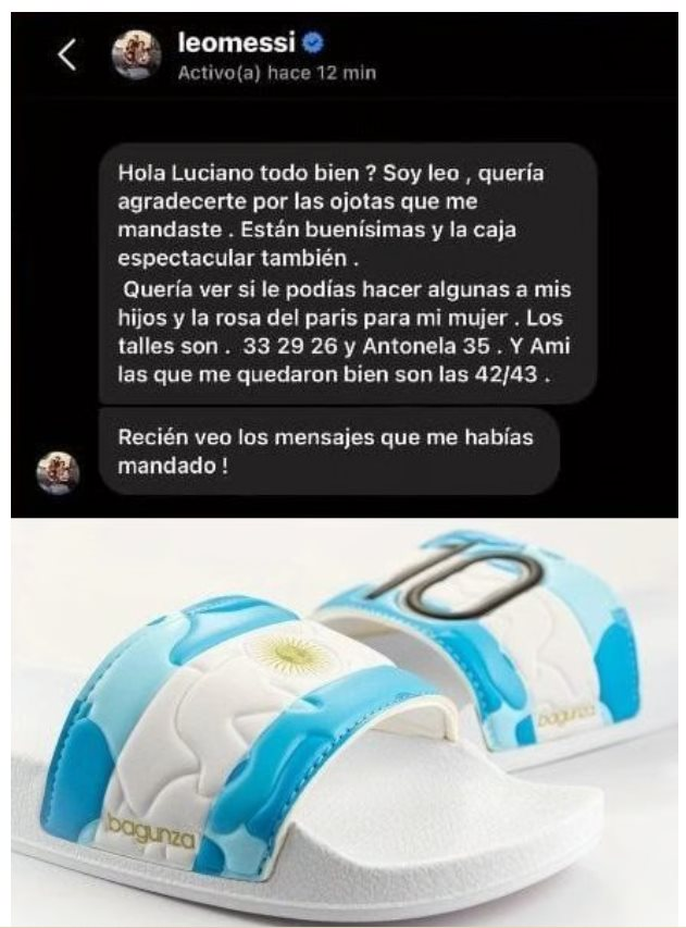 Được fan tặng đôi dép quá ưng, Messi nhắn tin xin thêm mấy đôi cho cả nhà, biết giá một đôi mà sốc - Ảnh 3.