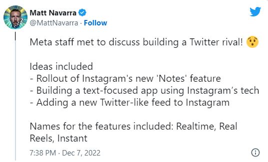 Meta đang âm mưu thay thế Twitter - Ảnh 1.