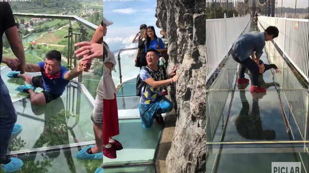 Cầu kính cao cả ngàn mét ở Trung Quốc khiến dân mạng khiếp vía vì nứt vỡ y như thật, du khách vừa đi vừa la hét thất thanh - Ảnh 7.
