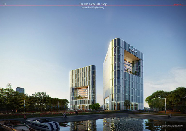 Cận cảnh thiết kế Tòa nhà Viettel Đà Nẵng: Nằm trong khuôn viên rộng hơn 1 hecta, gồm 2 tháp Trung tâm phần mềm - văn phòng và tháp Thương mại - dịch vụ công nghệ cao - Ảnh 1.