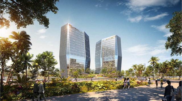 Cận cảnh thiết kế Tòa nhà Viettel Đà Nẵng: Nằm trong khuôn viên rộng hơn 1 hecta, gồm 2 tháp Trung tâm phần mềm - văn phòng và tháp Thương mại - dịch vụ công nghệ cao - Ảnh 3.