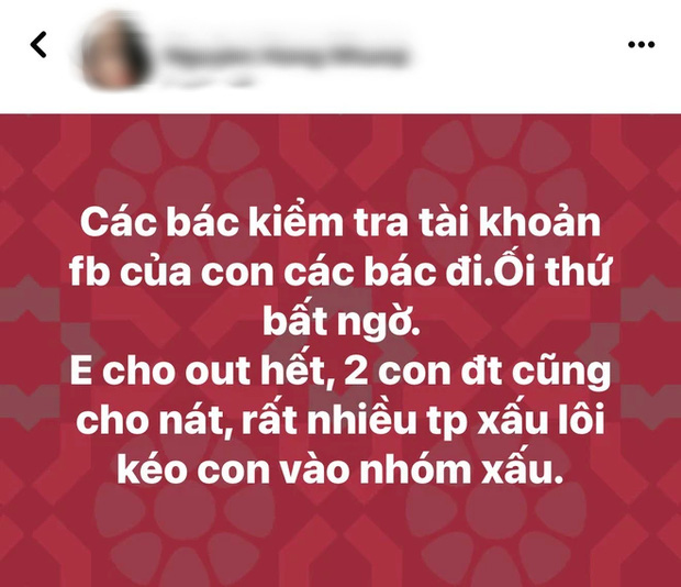  Netizen đồng loạt phản đối chuyện vợ Xuân Bắc ném điện thoại, công khai toàn bộ nội dung nhạy cảm trong Facebook của con  - Ảnh 1.