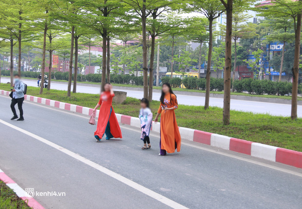 Hà Nội: Bất chấp nguy hiểm, nhiều người ra giữa đường chụp ảnh với hàng cây bàng lá nhỏ - Ảnh 13.