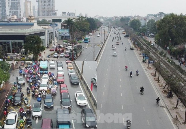  Không phải nghỉ lễ hay cuối tuần nhưng đường phố Hà Nội vắng vẻ lạ thường  - Ảnh 2.