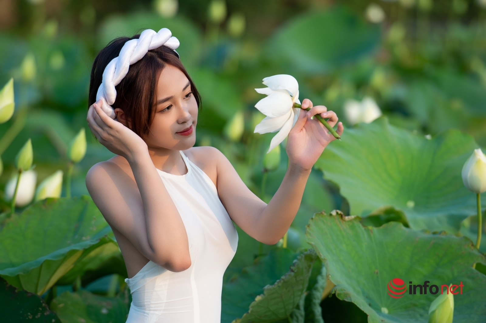 Đầm sen trắng là một trong những trang phục truyền thống đẹp nhất của phụ nữ Việt Nam. Hãy cùng chiêm ngưỡng nét đẹp thanh tao và dịu dàng của đầm sen trắng trong hình ảnh tuyệt đẹp này.