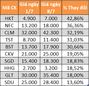 10 cổ phiếu tăng/giảm mạnh nhất tuần: Có mã lên gần 66% - Ảnh 2.