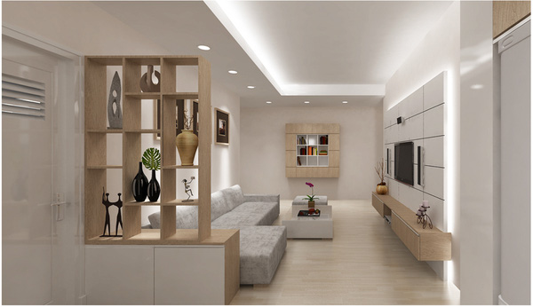Tư vấn bố trí nội thất khắc phục nhược điểm phòng khách bé và dài của căn hộ chung cư - Ảnh 2.
