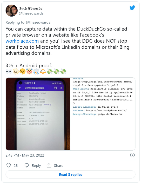 Nổi tiếng vì bảo vệ quyền riêng tư, nhưng trình duyệt DuckDuckGo bị phát hiện cho phép Microsoft theo dõi người dùng - Ảnh 1.