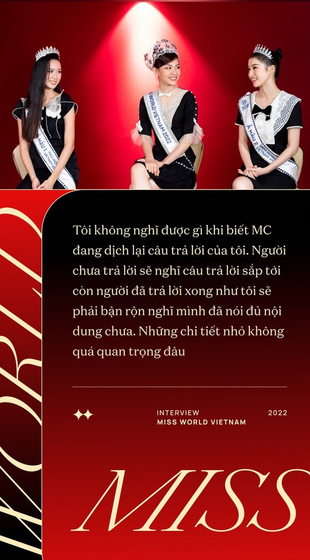 Phỏng vấn Top 3 Hoa hậu Thế giới Việt Nam 2022: Mai Phương lên tiếng tin đồn hẹn hò, 2 Á hậu tiết lộ mục đích dùng tiền thưởng - Ảnh 2.