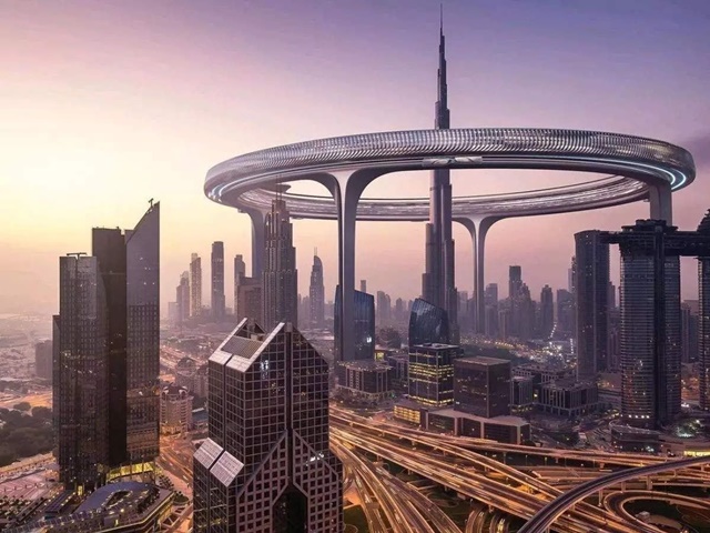 Dubai tham vọng xây nhẫn tròn khổng lồ quanh tòa nhà cao nhất thế giới - Ảnh 1.