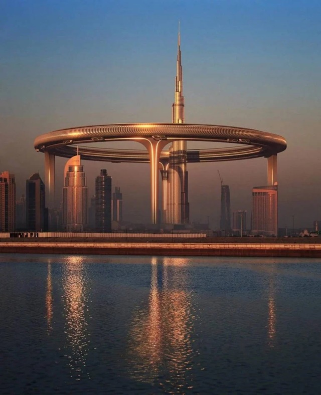 Dubai tham vọng xây nhẫn tròn khổng lồ quanh tòa nhà cao nhất thế giới - Ảnh 2.