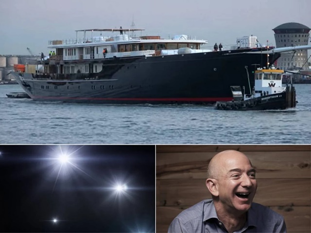 Nhân viên trên du thuyền 500 triệu USD của tỷ phú Jeff Bezos rọi đèn pin ngăn người ngoài chụp ảnh - Ảnh 2.