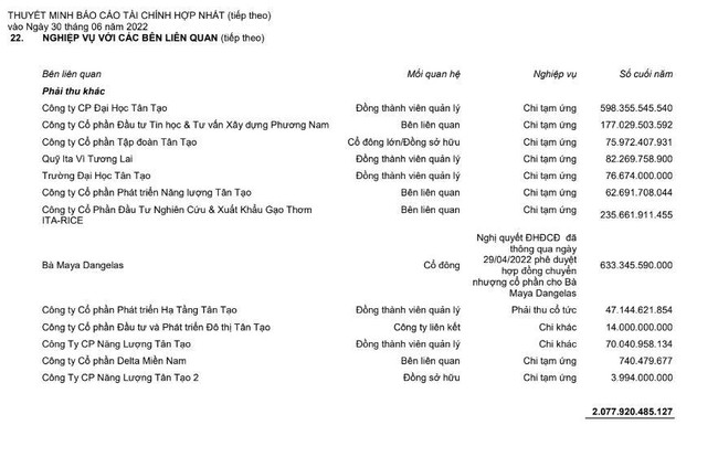 Tân Tạo (ITA) ghi nhầm 1.300 tỷ tạm ứng cho bà Đặng Thị Hoàng Yến - Ảnh 1. Tân Tạo (ITA) ghi nhầm 1.300 tỷ tạm ứng cho bà Đặng Thị Hoàng Yến - Ảnh 1.