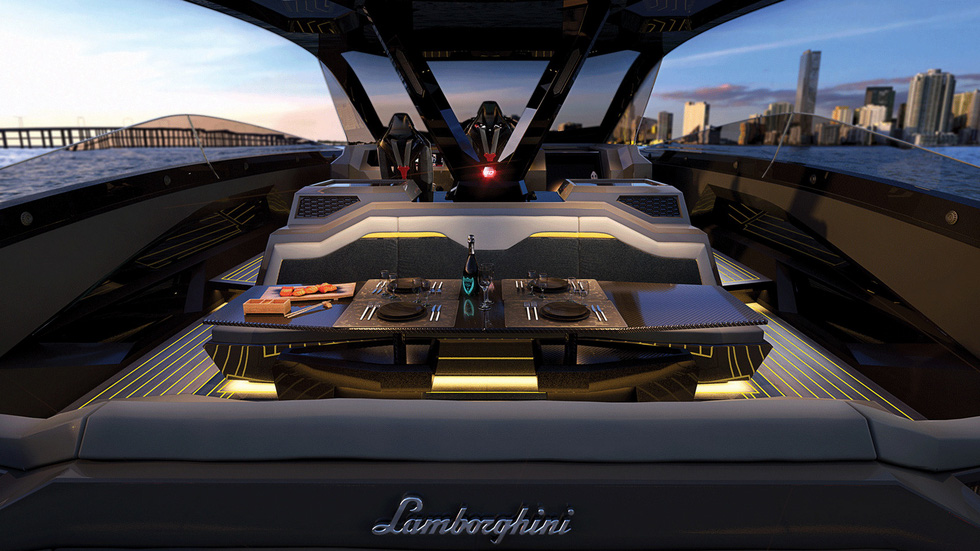 Lamborghini hạ thủy siêu du thuyền Lamborghini 63: Nội thất như siêu xe