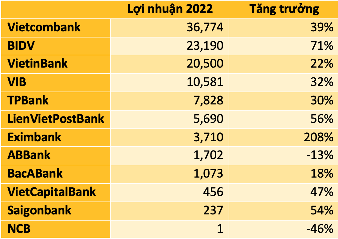 Cập nhật KQKD: 12 ngân hàng đã công bố lợi nhuận năm 2022 - Ảnh 1. Cập nhật KQKD: 12 ngân hàng đã công bố lợi nhuận năm 2022 - Ảnh 1.