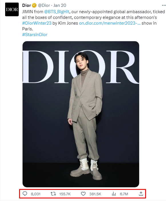 Hiệu ứng Jimin: Giúp cổ phiếu Dior tăng kỷ lục trong 2 ngày, tạo hiệu ứng truyền thông, kích cầu mua sắm - Ảnh 8.